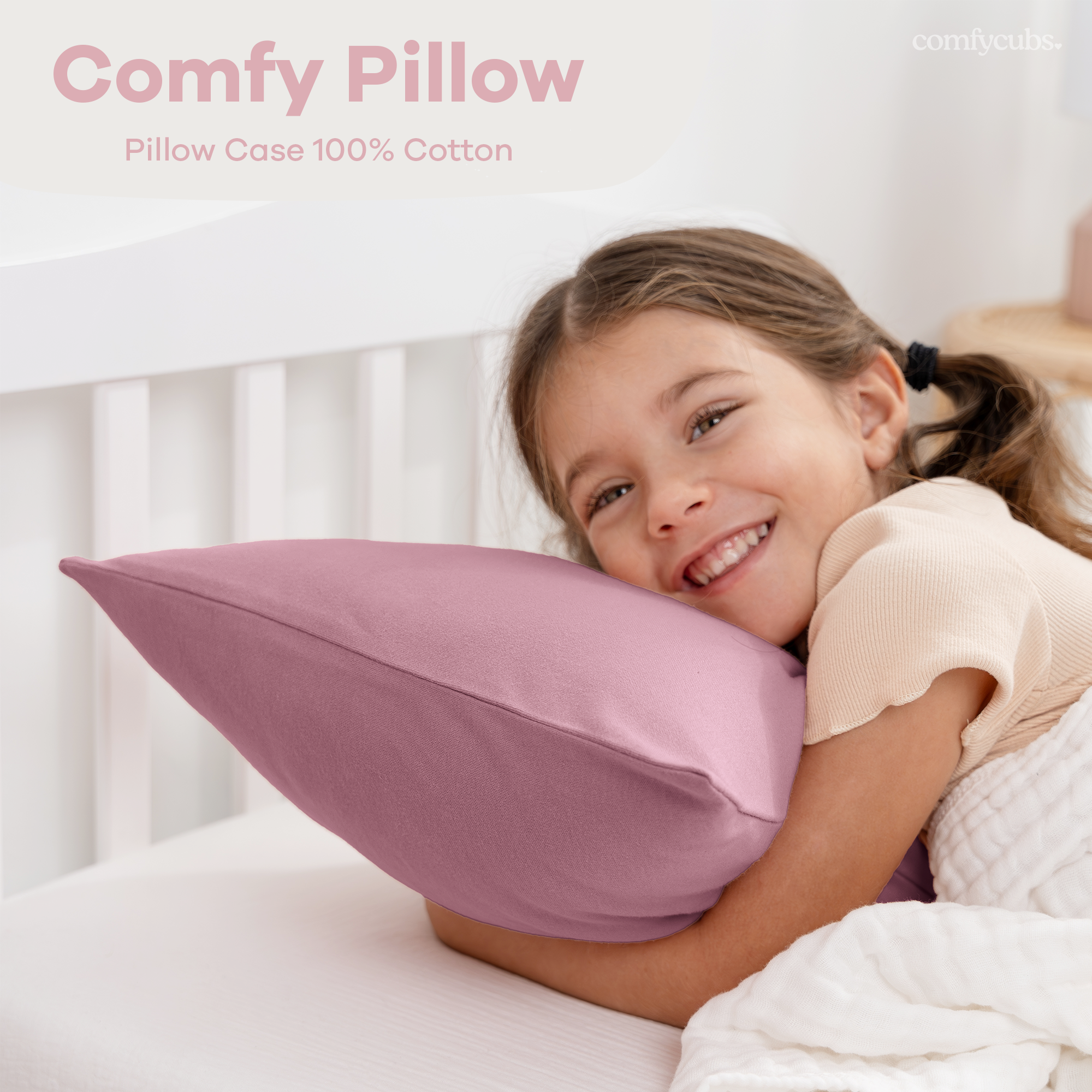 Toddler Pillow with Soft Cotton and Muslin Cotton Pillowcase by Comfy Cubs