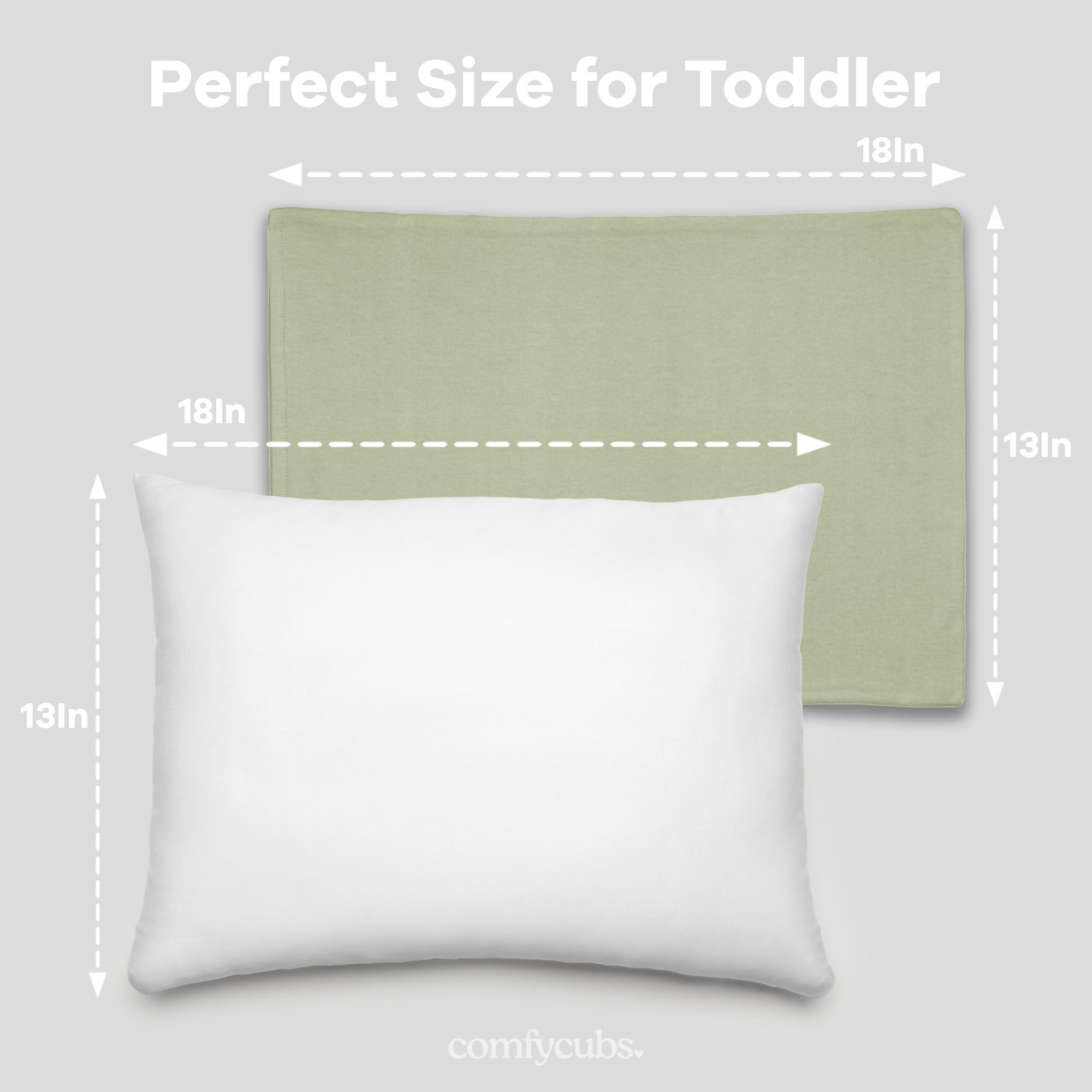 Toddler Pillow with Soft Cotton and Muslin Cotton Pillowcase by Comfy Cubs