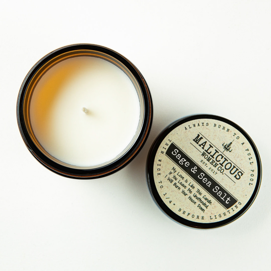 MWCC Candle - I Burn Sage, Cannabis & Bridges - Scent: Sage & Sea Salt