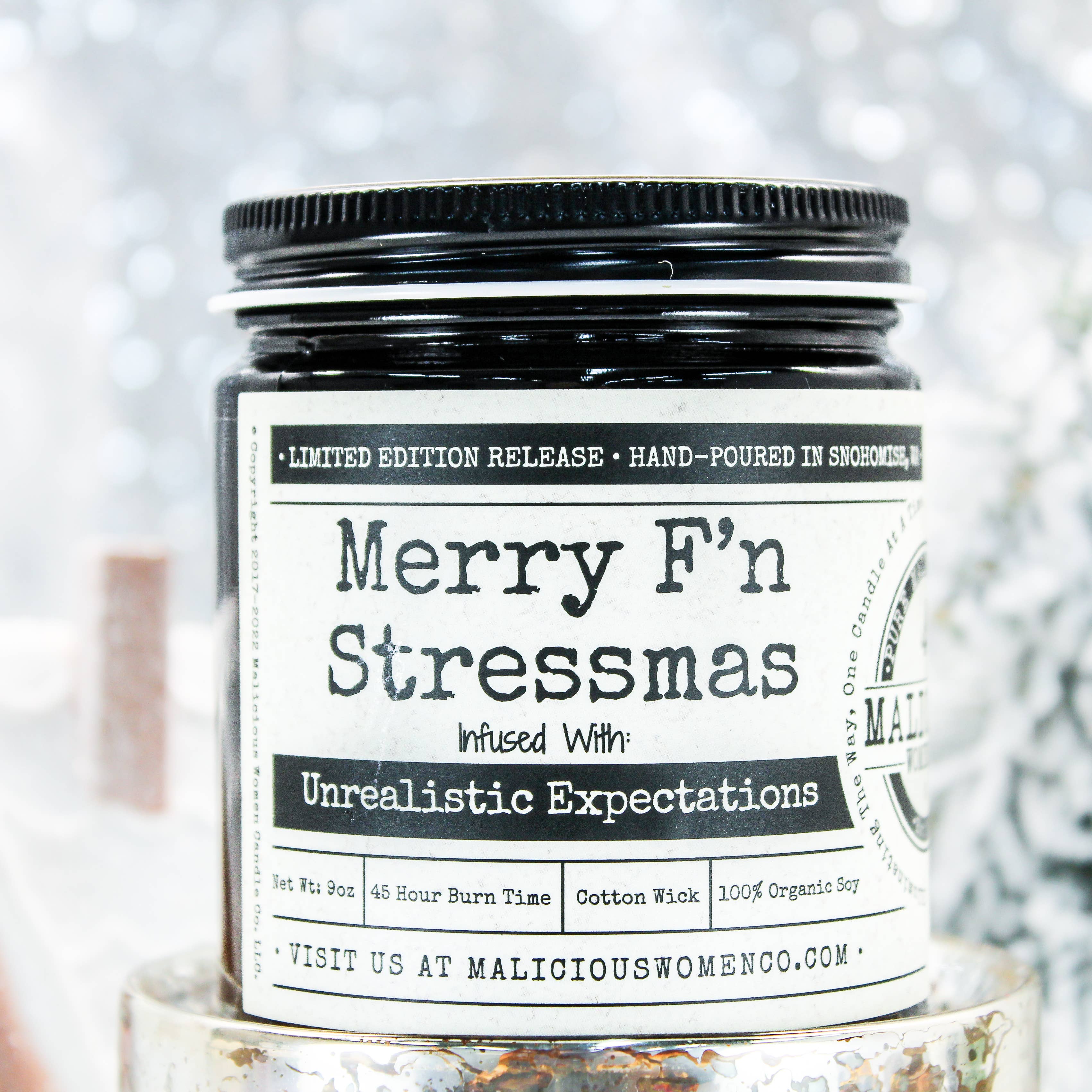 MWCC Candle - Merry F'n Stressmas - Scent: Sugared Cranberry