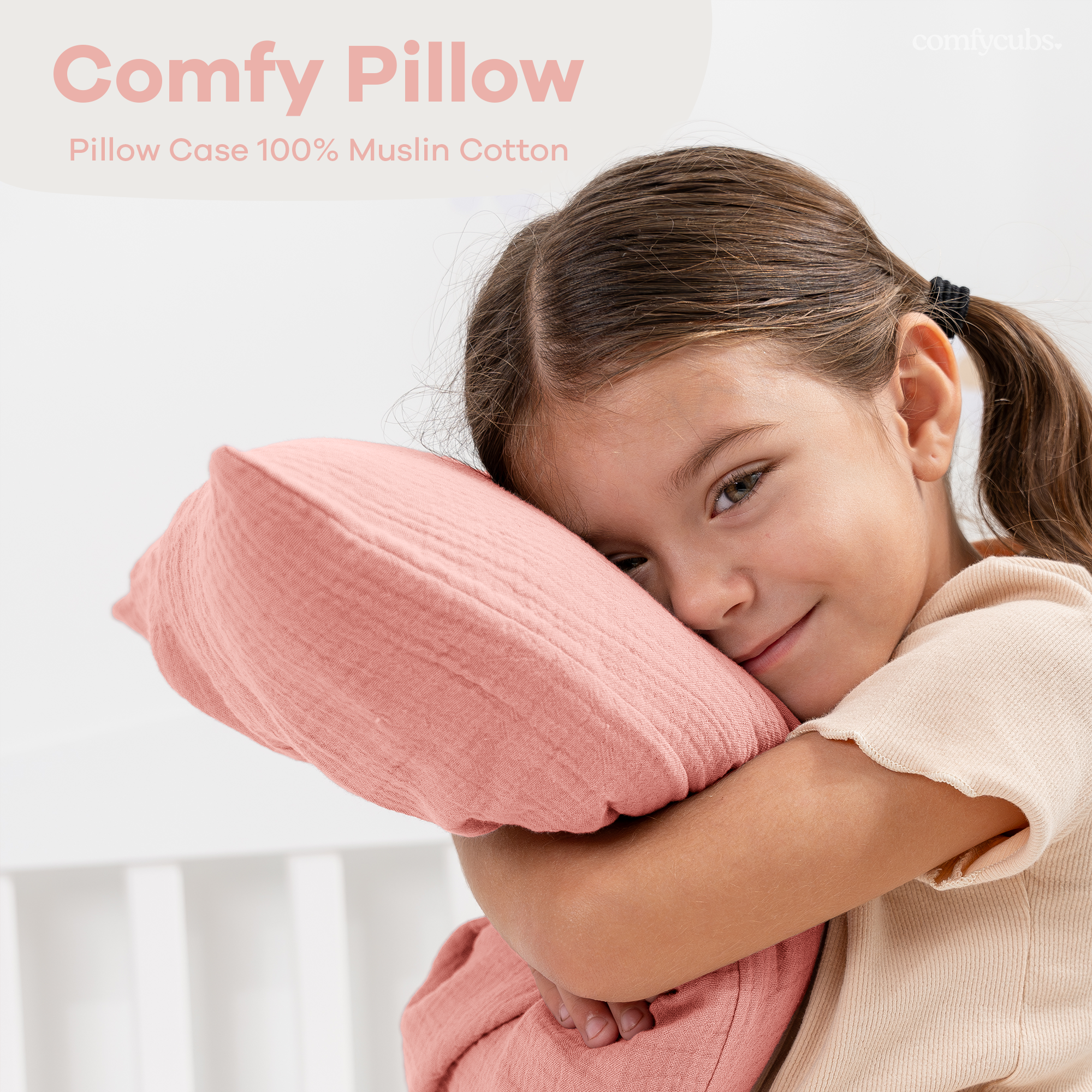 Toddler Pillow with Soft Cotton and Muslin Cotton Pillowcase by Comfy Cubs