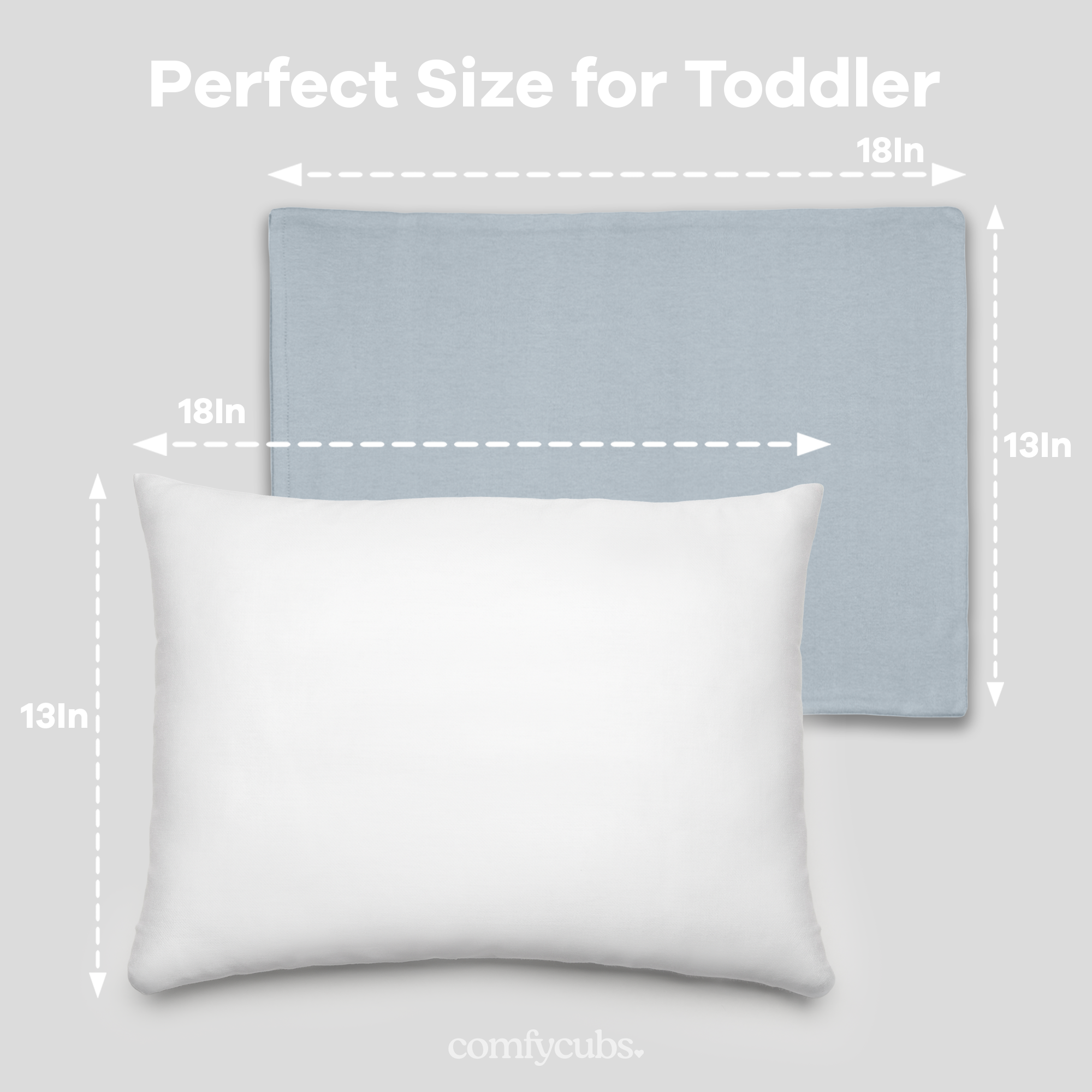 Toddler Pillow with Soft Cotton and Muslin Cotton Pillowcase by Comfy Cubs