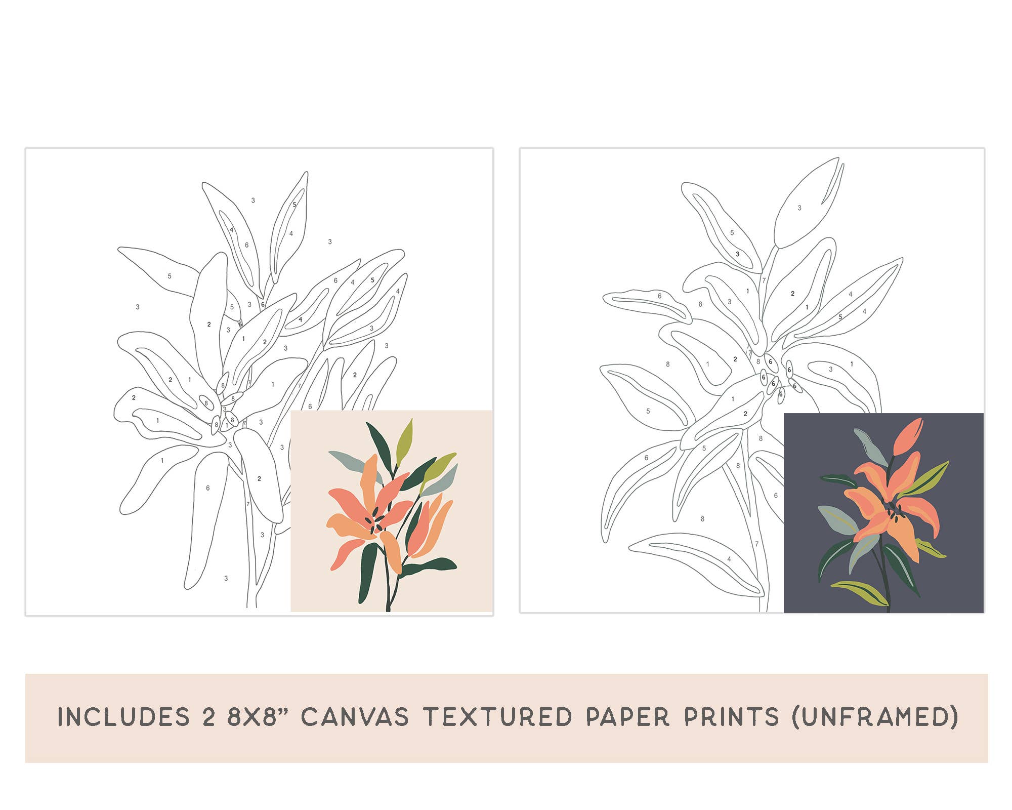 Lillies in Bloom Meditative Art Paint by Number Kit+ Easel