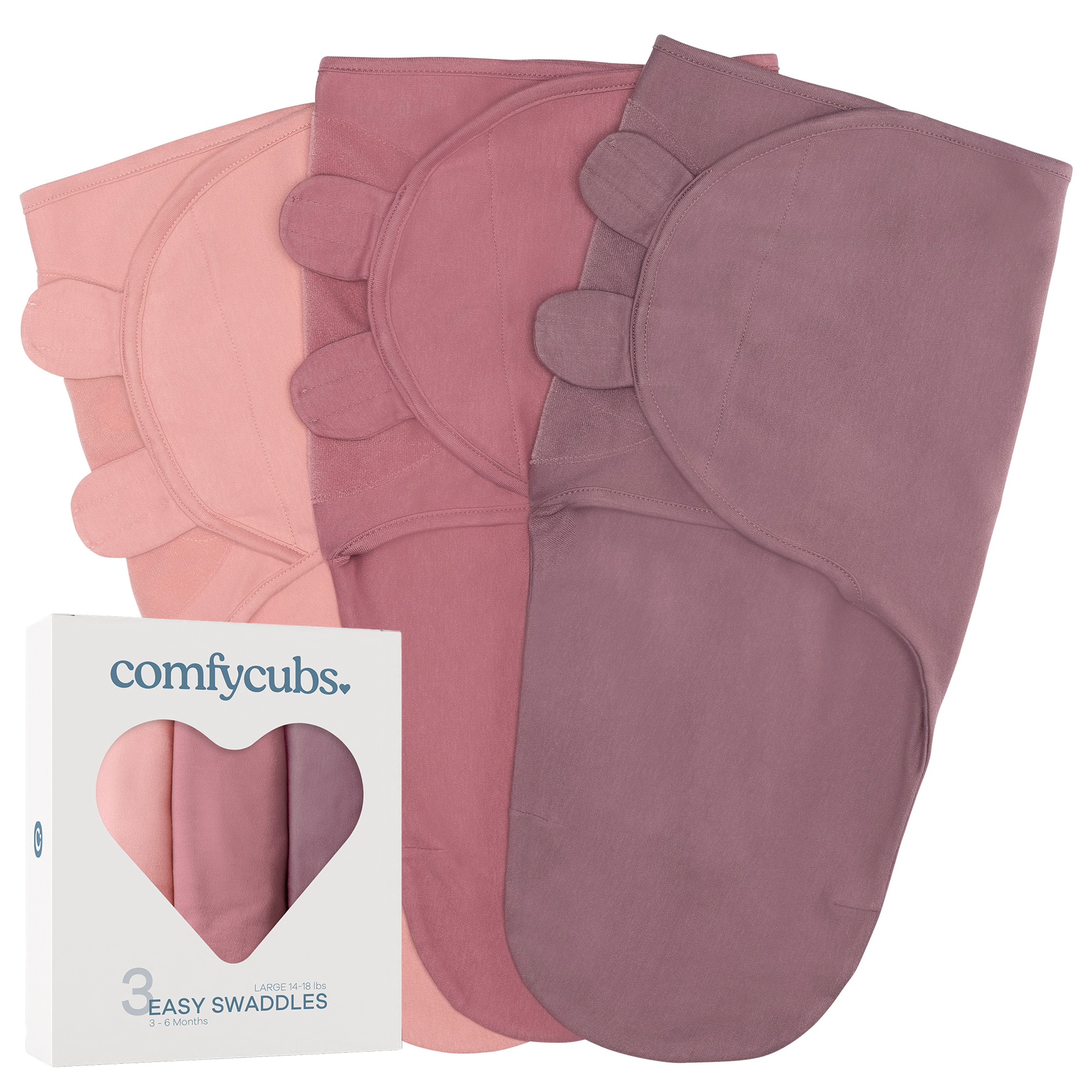 Baby Easy Swaddle Blankets - Pack of 3 by Comfy Cubs