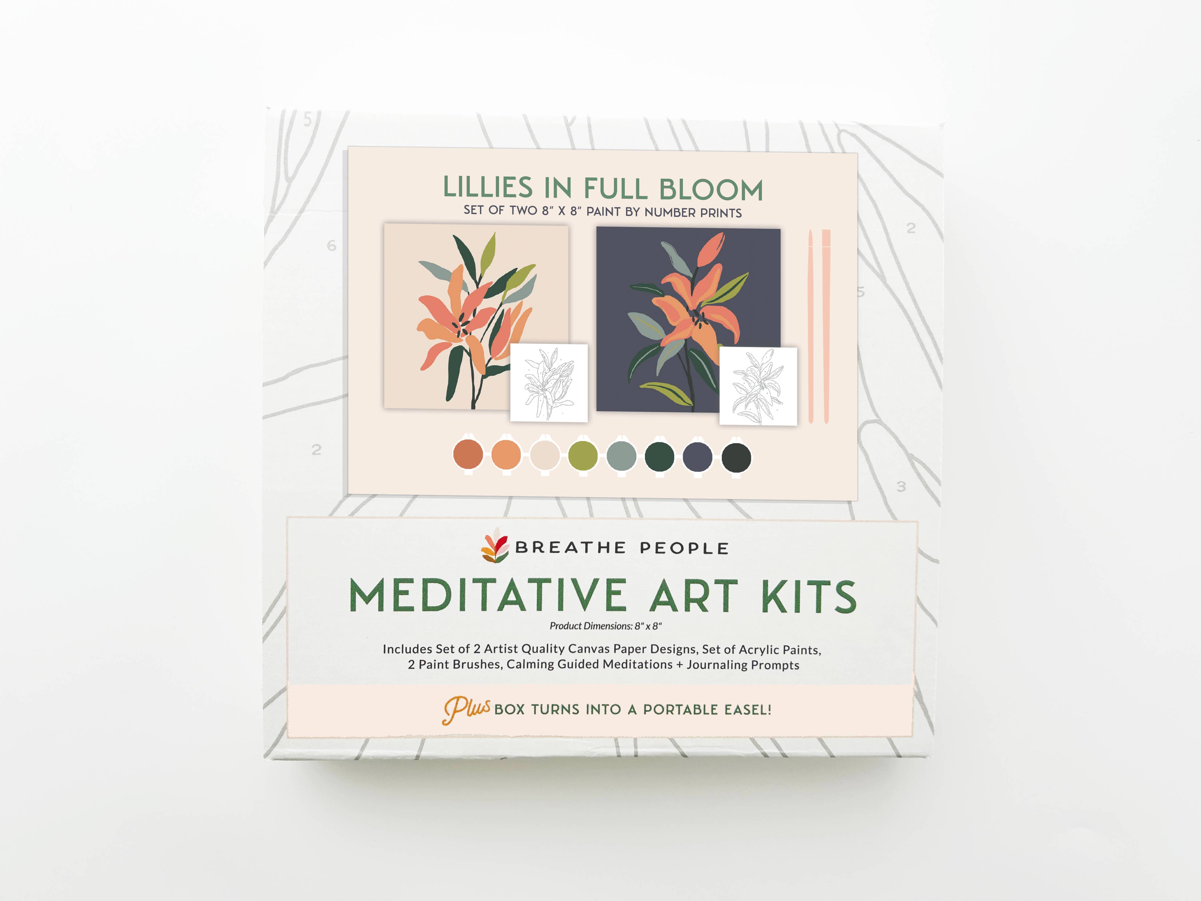 Lillies in Bloom Meditative Art Paint by Number Kit+ Easel