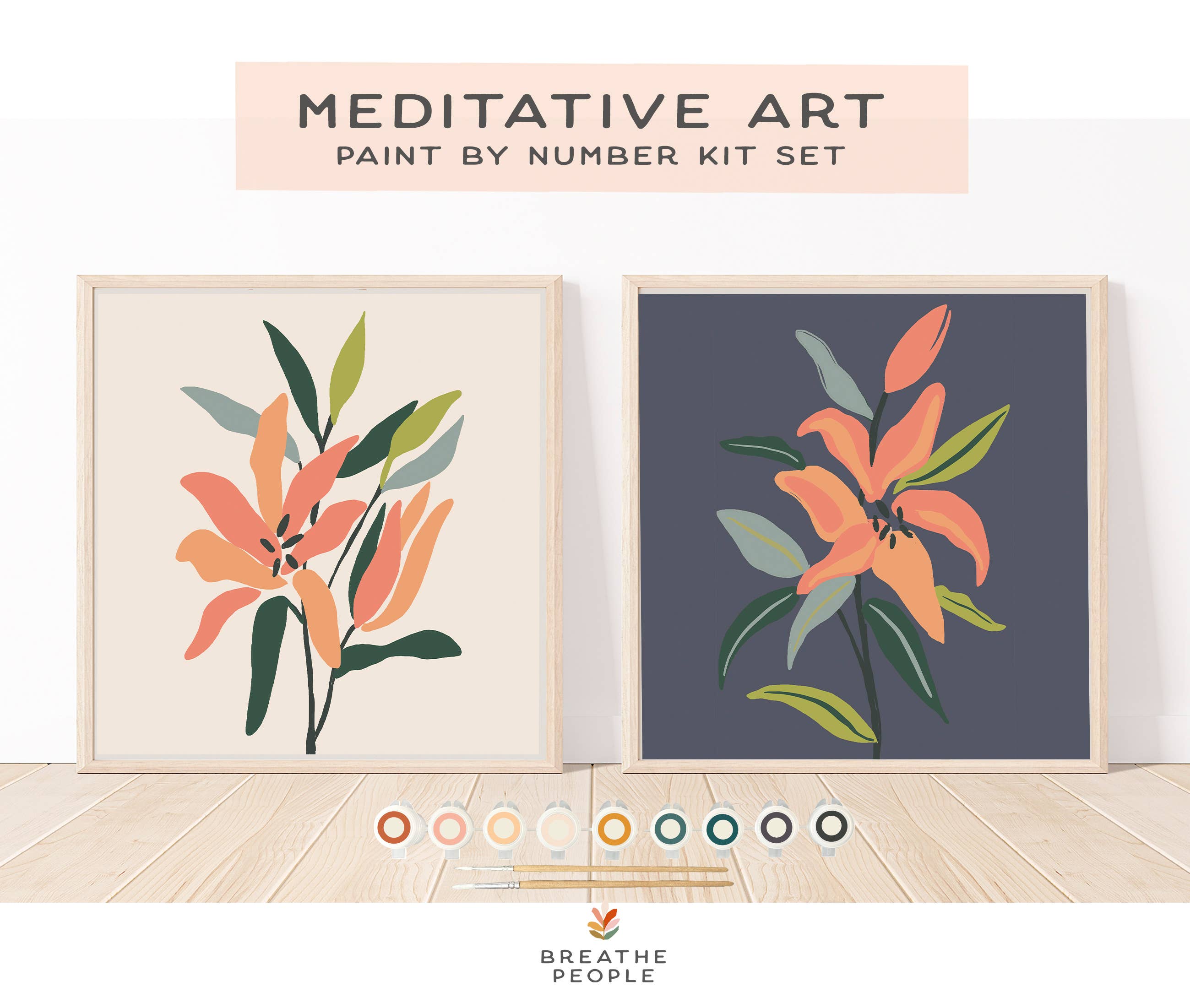 Lillies in Bloom Meditative Art Paint by Number Kit+ Easel