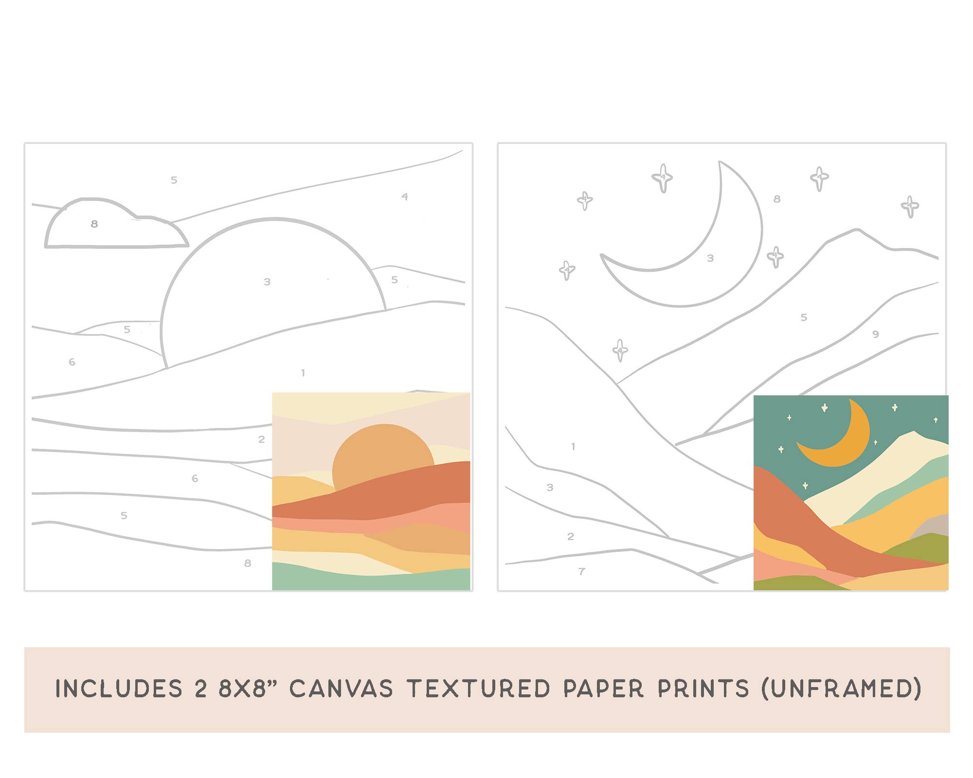 Sun + Moonlight Meditative Art Paint by Number Kit+ Easel